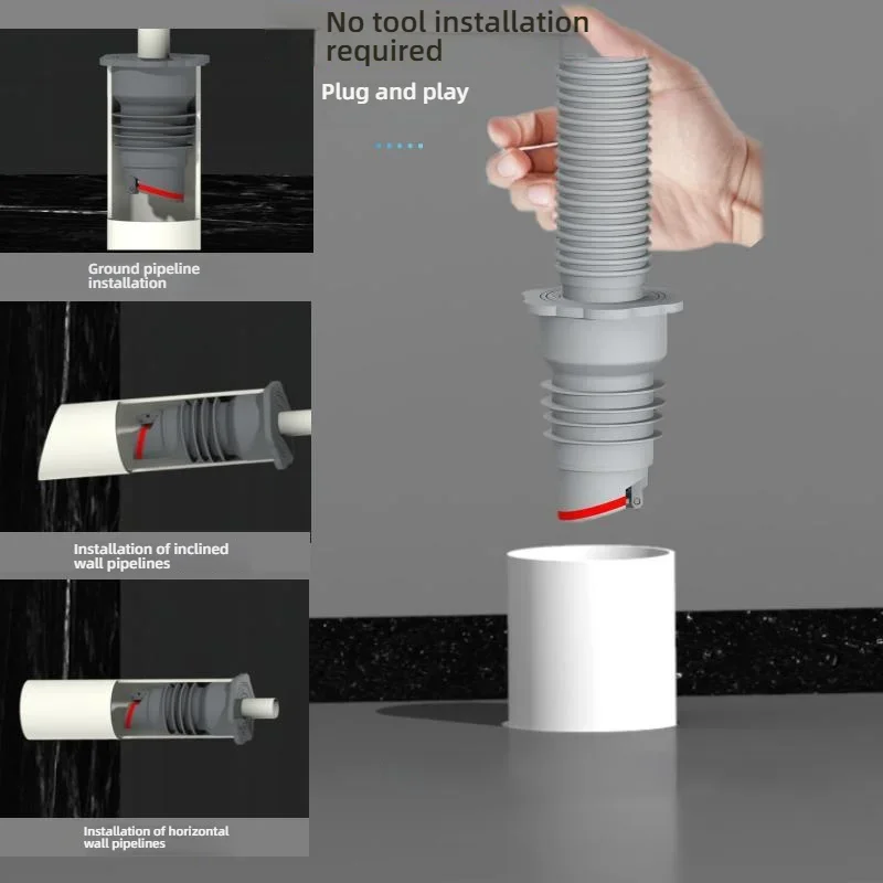For Sewage pipe artifact, bathroom, kitchen, washing machine, sewer check valve, insect proof, anti backflow odor sealing plug