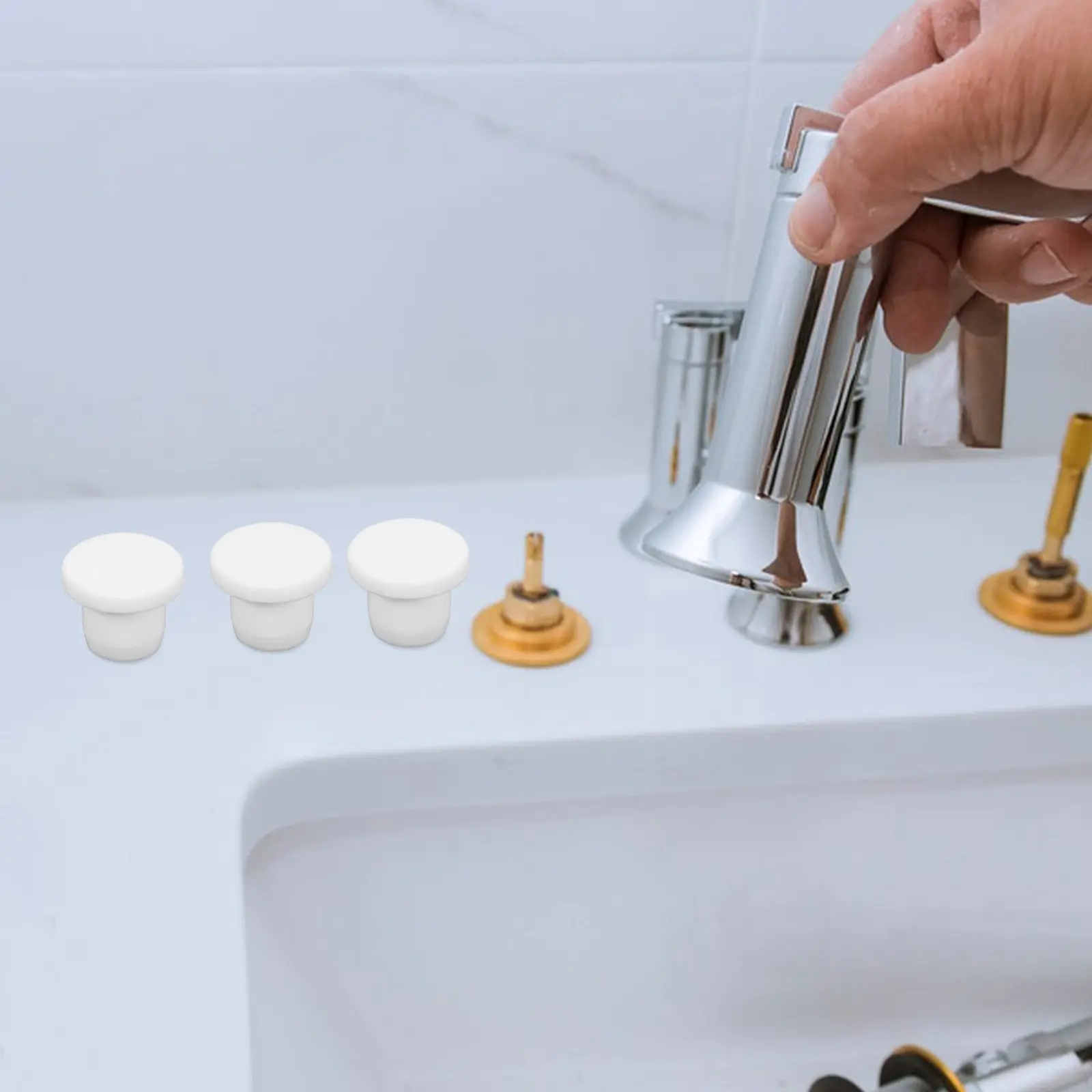 

28Pcs White Silicone Sink Plugs Drain Stopper Overflow Prevention Flexible Fit All Hole Sizes Kitchen Bathroom Basin Floor