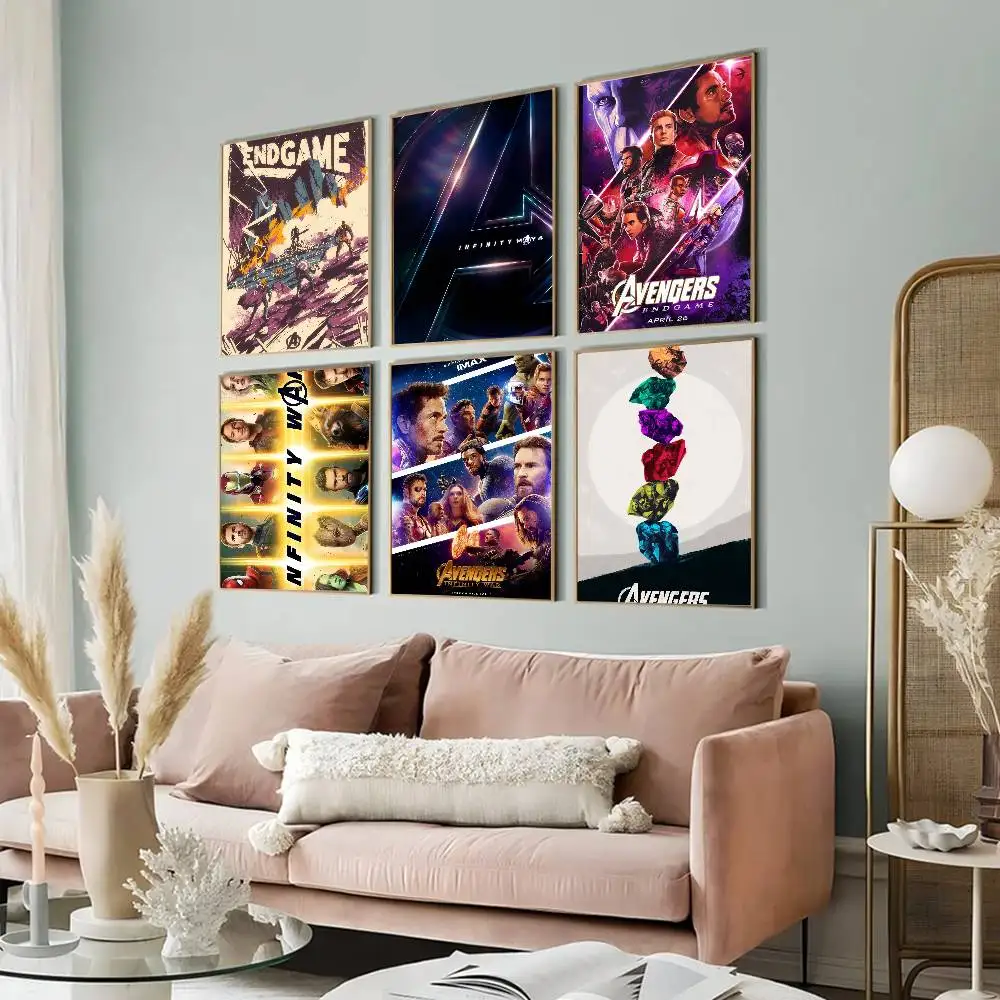 Klebrige Poster, Retro-Kraftpapier-Aufkleber, DIY, Zimmer, Bar, Café, ästhetische Kunst, Wandmalerei, A-Avengers Infinity War Movie Movie