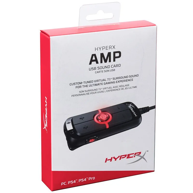 Placa de som USB Hyper X Amp 7.1 Som surround virtual Placa de som USB Controle remoto