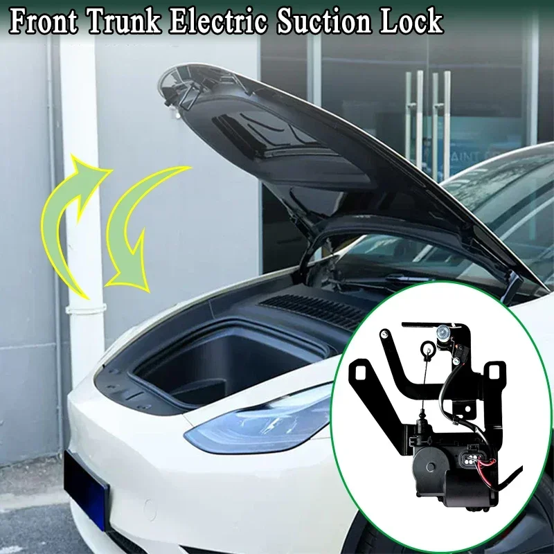 For Tesla Model Y / 3 / 3 Highland Front Trunk Electric Suction Lock Front Spare Box Soft Closing Automatic Adsorption Closer