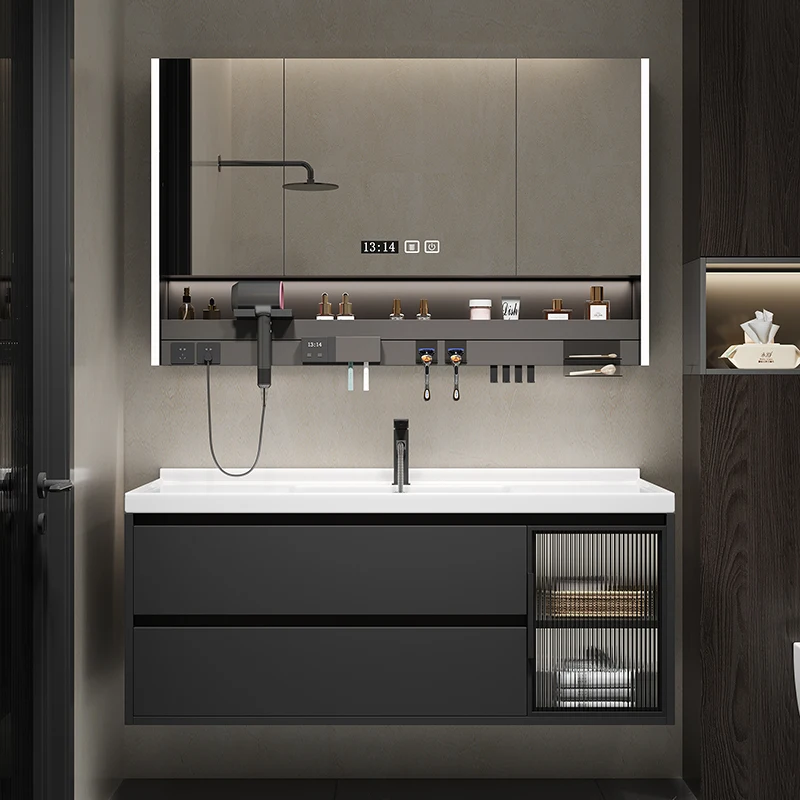 

Modern Simple Bathroom Cabinets Ceramic Sink Solid Wood Salon Drawer Bathroom Cabinets Storage Mobiletto Bagno Home Furniture