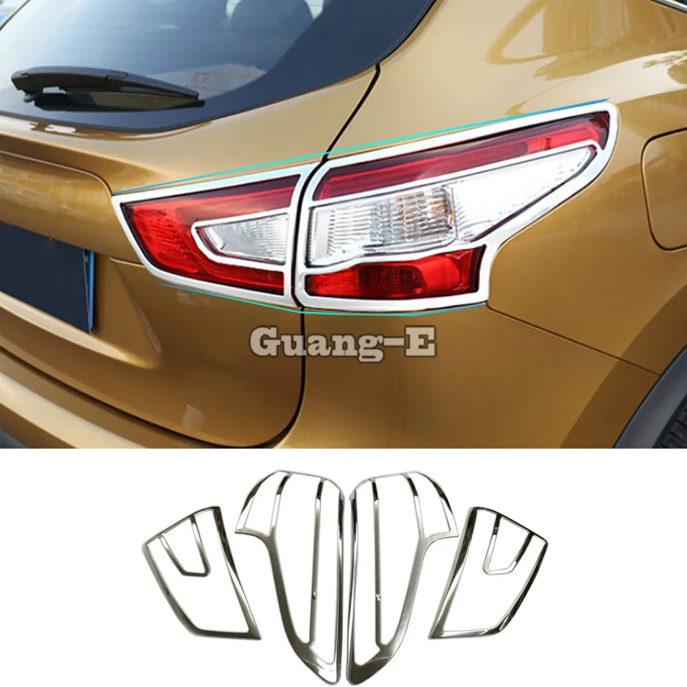

Car Detector ABS Chrome Cover Eyebrow Trim Back Tail Rear Light Lamp Frame Parts 4Pcs/Set for Nissan Qashqai 2016 2017 2018