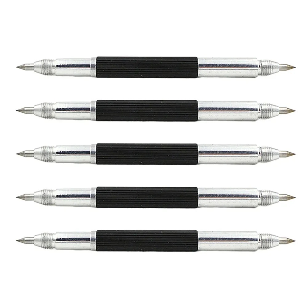 

High Quality Scriber Pen Tool 5 Pcs Double Ended Scribe Marker Scriber Scribing Pen Tungsten Carbide Black+Silver