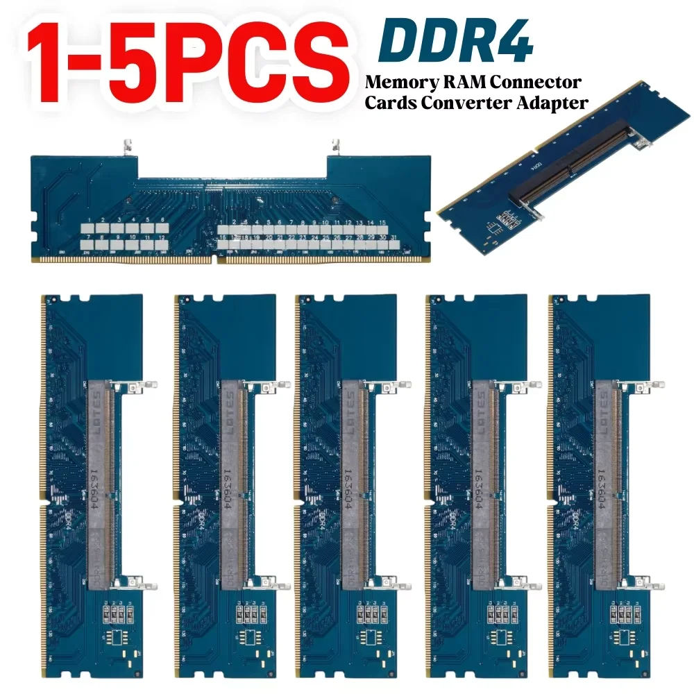 1-5 Stück Laptop DDR4 SODIMM zu Desktop DIMM Speicherkarten-Konverter Adapter 3200/2666/2400/2133MHz Arbeitsspeicher RAM Anschlussadapter