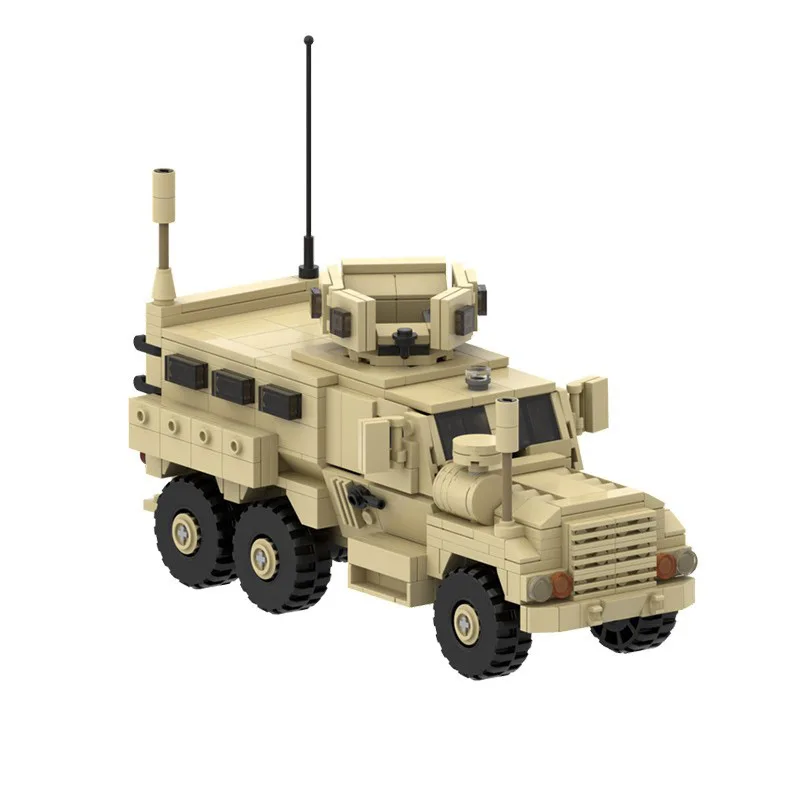 Hot 6x6 Mine anti ambush Self-Propelled Armored Tactical Vehicle Modern War Tank Military Building Block Car Toy Bricks kit