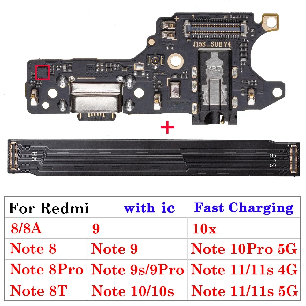 

Pop USB Charging Charger Main Motherboard Flex Cable For Xiaomi Redmi 8 8A 9 Note 8 8T 9 10 10X 10S 11 11S Poco F1 F2 M4 X4 Pro