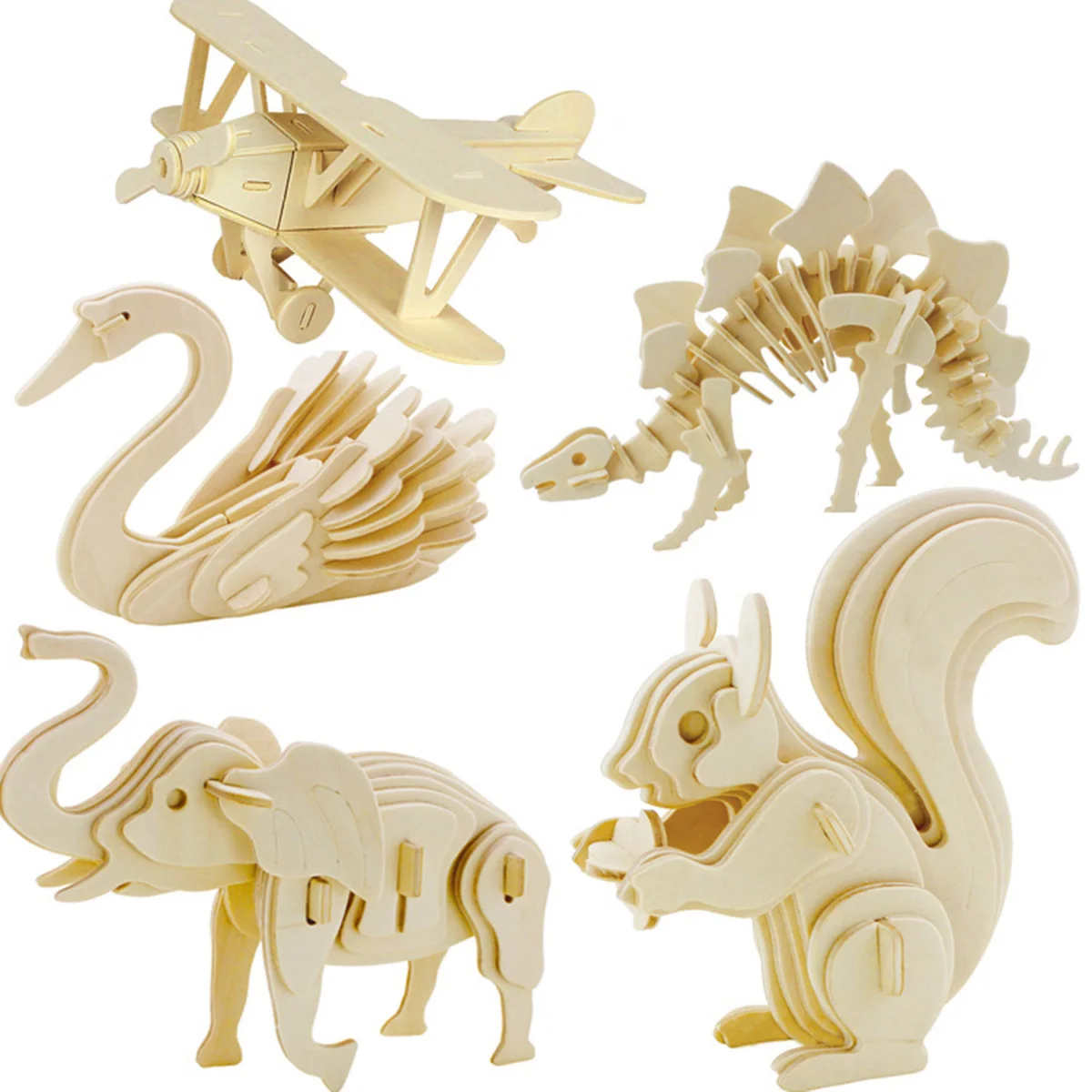 

1Set 3D Wooden Swan Puzzle Educational Decorative for Kids Children Adults Wooden Craft 3D Puzzles