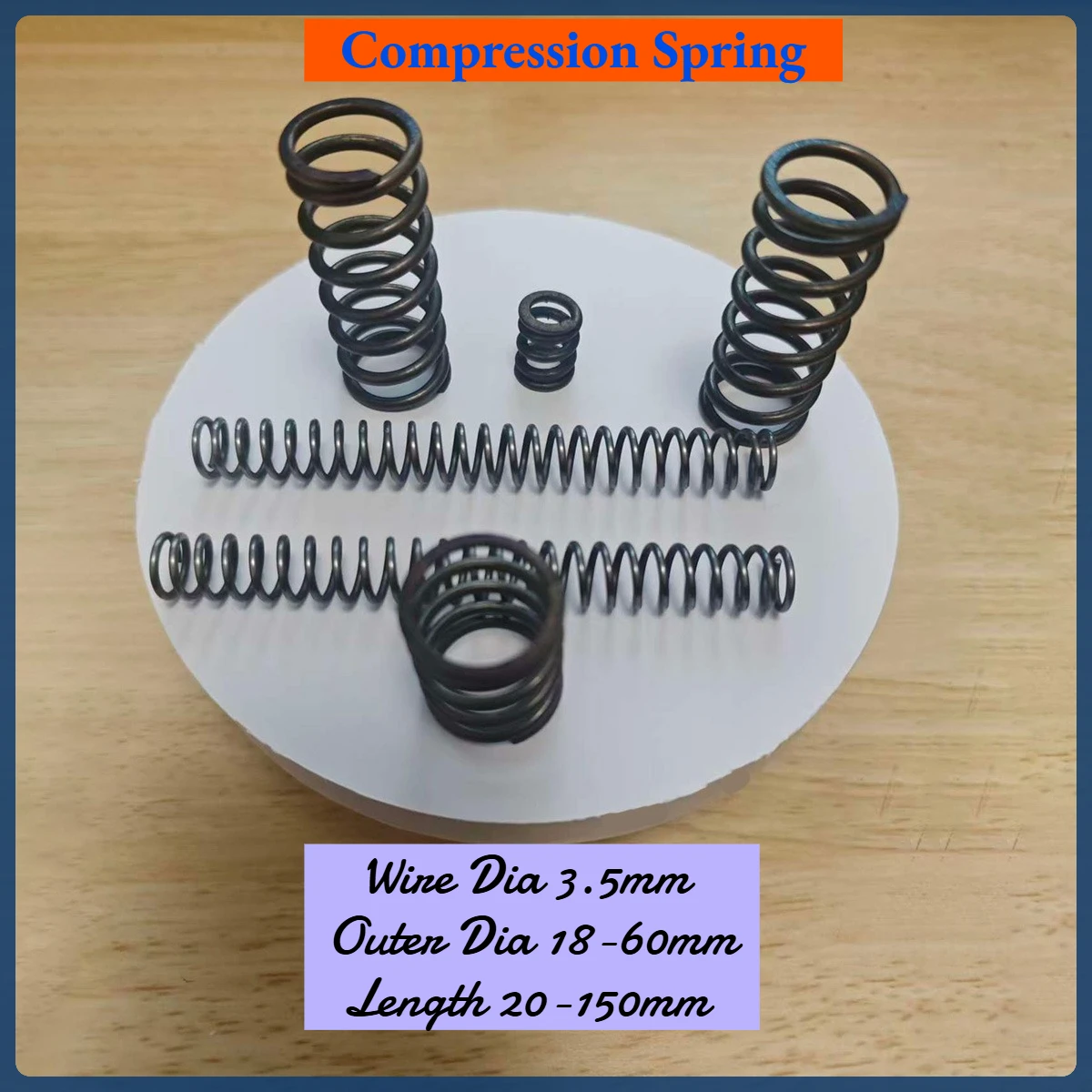 

Compression spring Wire Dia 3.5 Outer Dia 18-60 Length 20-150mm Manganese Steel Pressure Spring High Elastic Blackening Spring