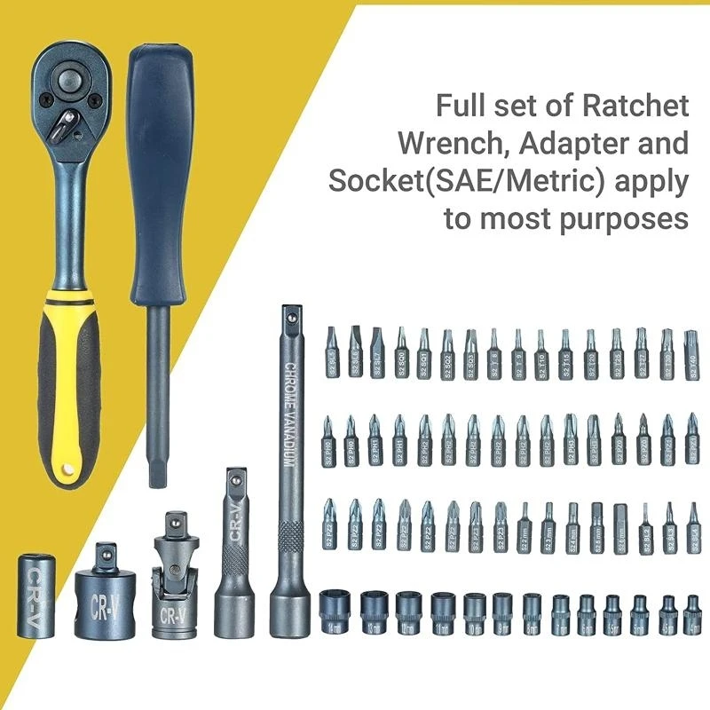 45 Pcs Chrome Vanadium Steel Auto Repair Tool Set Professional Socket Wrench Sets Hand Operated Tools Top Sale