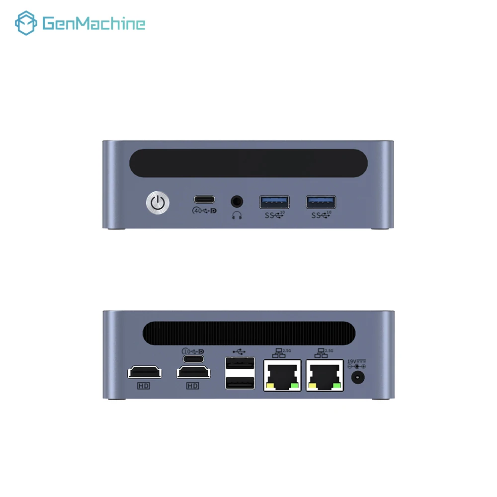 Komputer Gaming Rakitan Genmachine AMD Ryzen 5 6600H Mini PC |   6-Core 12-Thread |   16GB LPDDR5 + 512GB NVMe SSD |   WiFi 6E & Bluetooth