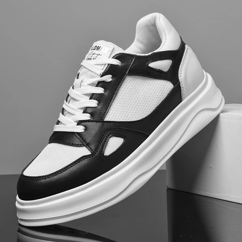 

2025 Autumn Men's White Sneakers - Breathable Korean Street Style, Versatile Casual Shoes with Hong Kong Vibes