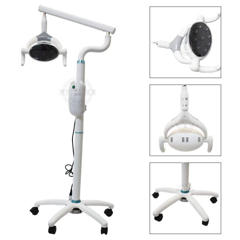 28W Denta l Vertical Mobile Examination Lamp Led with 9 LED Light Medical Surgery Lamp LED Shadowless Light for Denta l Pet C