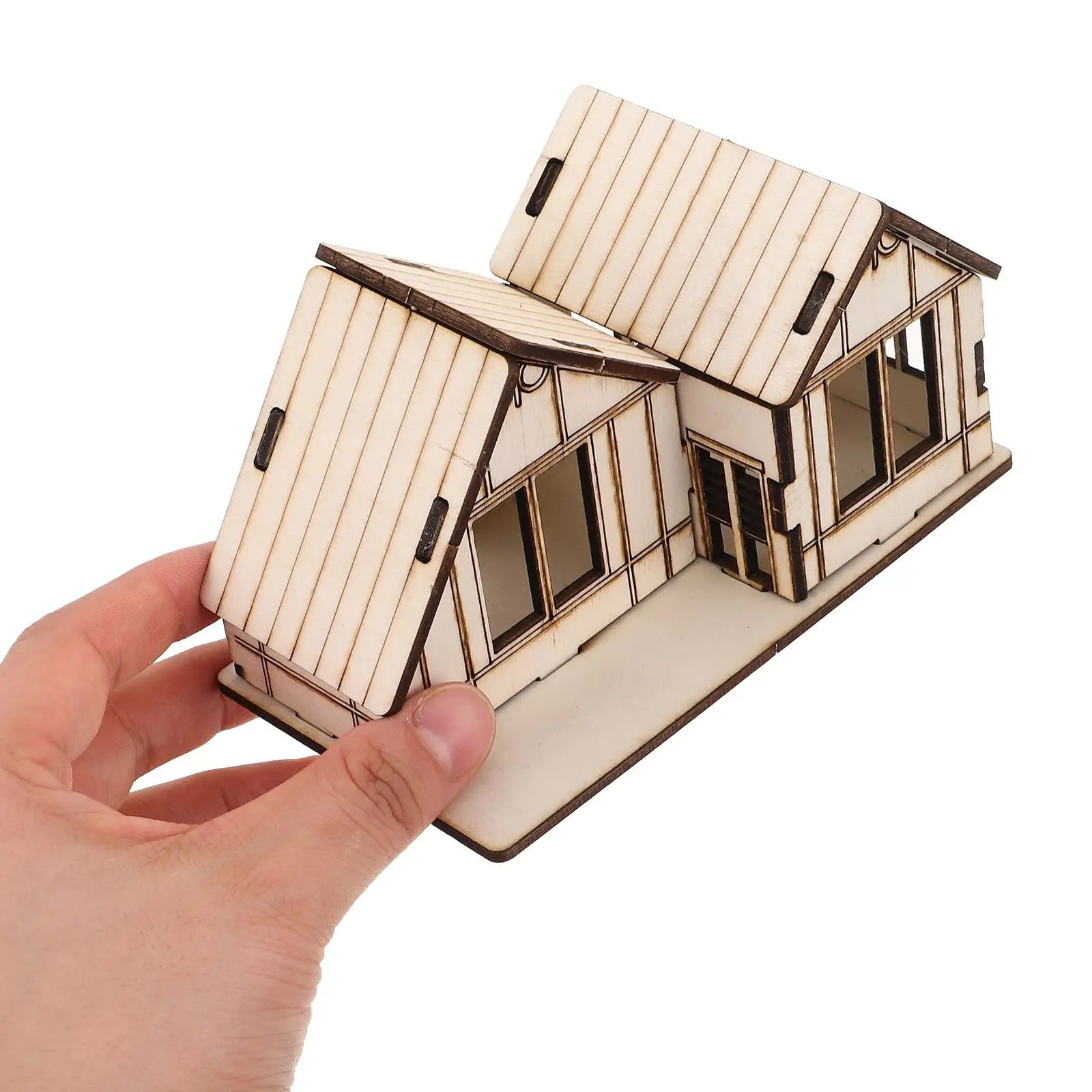 Casa da costruzione con tavolo in sabbia Case in miniatura per artigianato Giocattolo Casette piccole Modello piccolo in legno