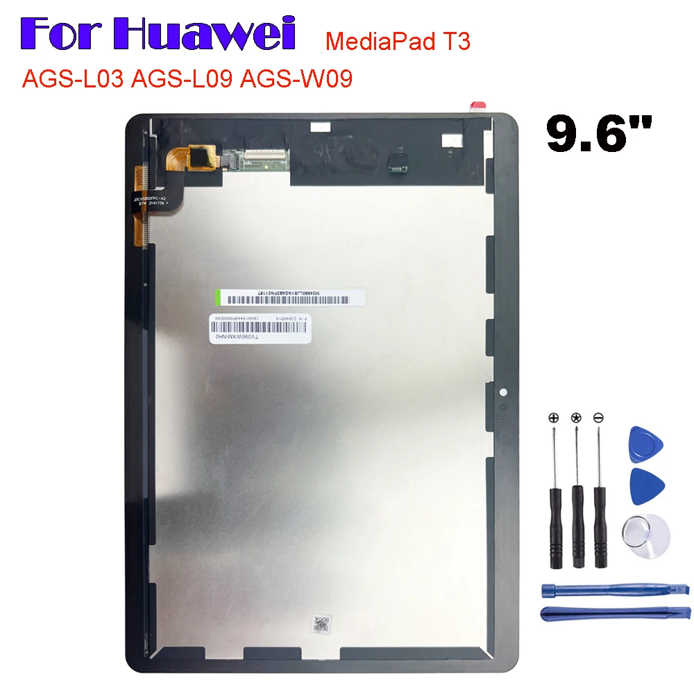 New AAA+ 9.6 Inch LCD For Huawei MediaPad T3 10 AGS-L03 AGS-L09 AGS-W09 Display Touch Screen Digitizer Assembly Frame