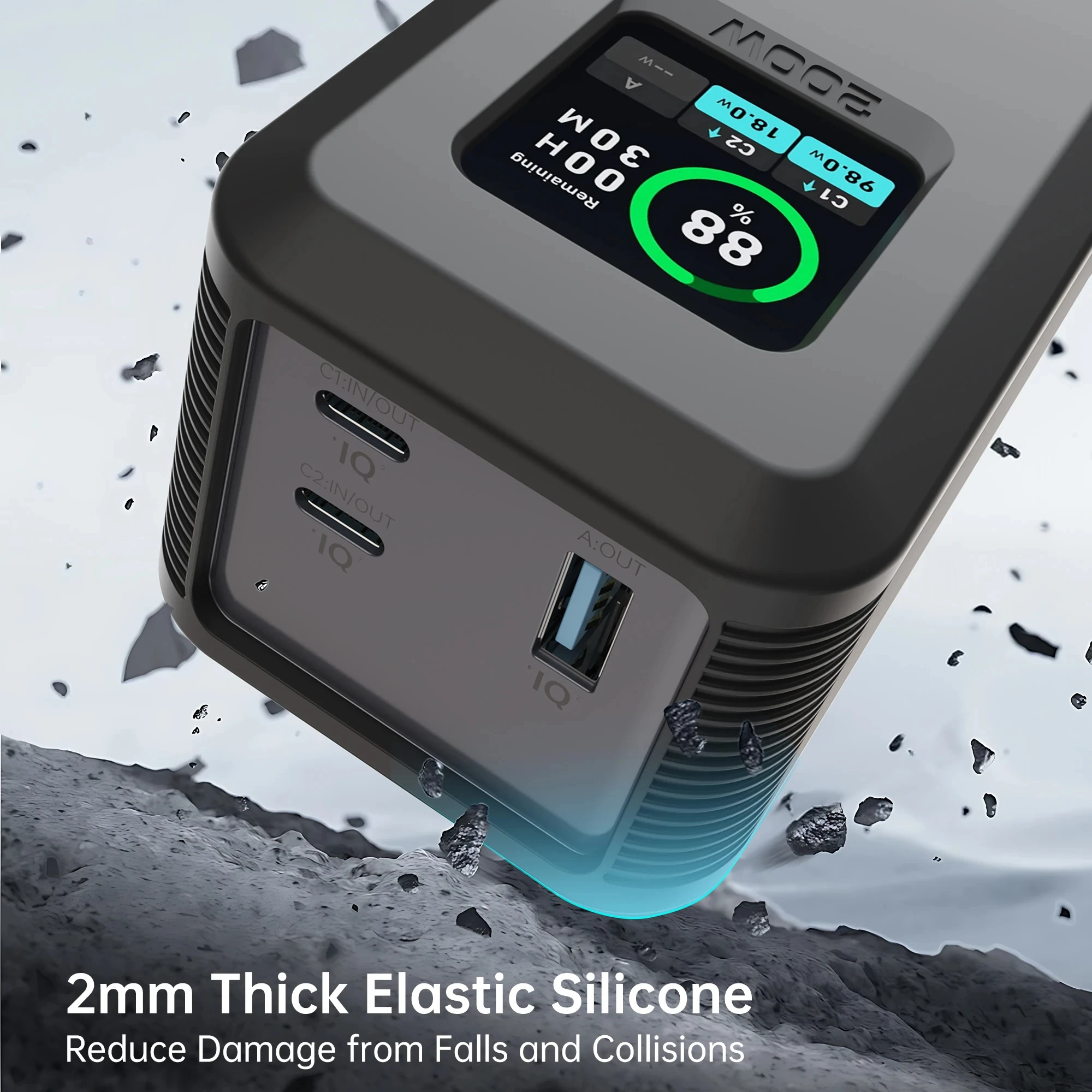 Étui de voyage en Silicone pour Anker Prime Power Bank 20,000mAh 200W TF/SM, housse de protection pour stockage de cartes pour Anker 200W Prime