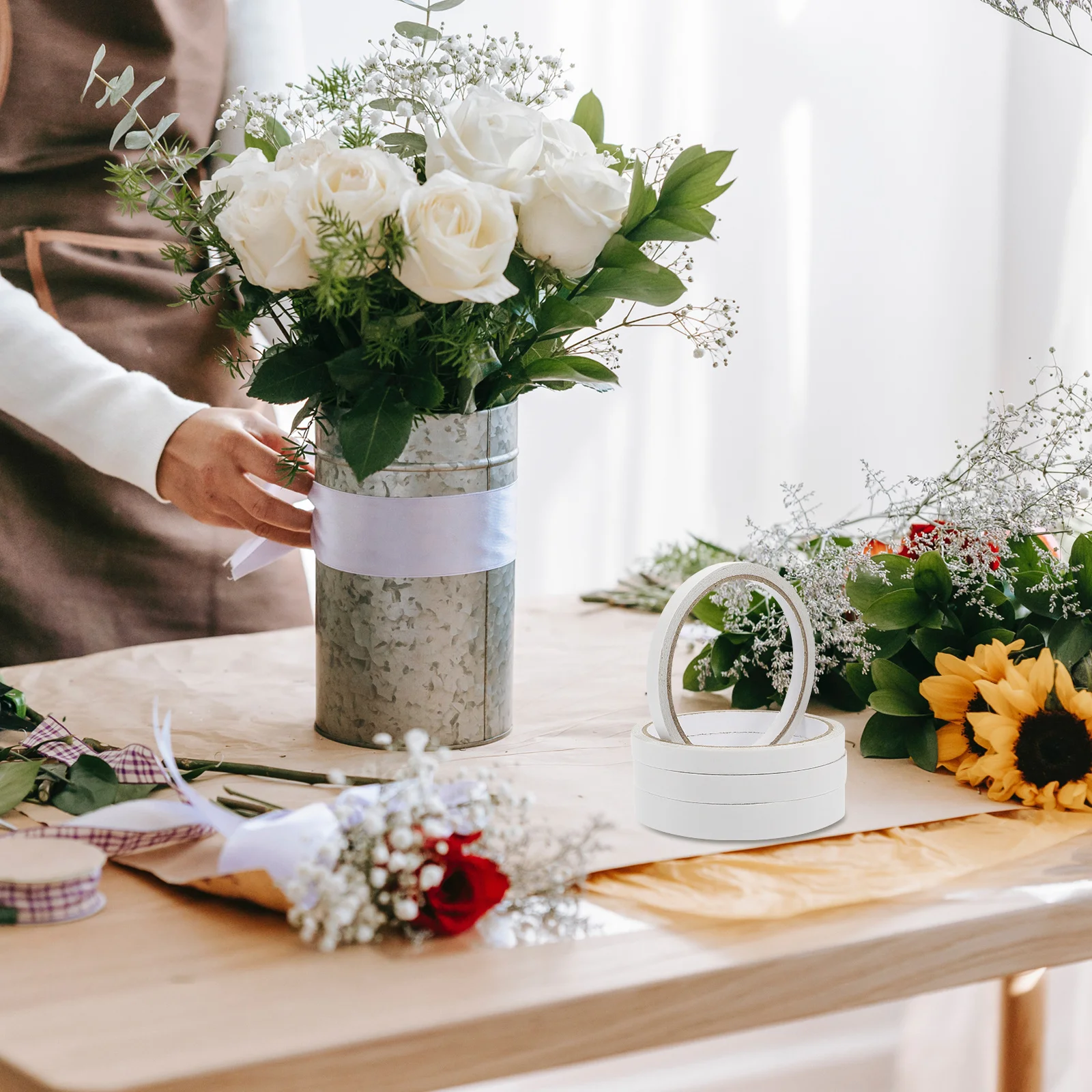 

20 Rolls Double Sided Adhesive Tapes White Multipurpose Craft Tape for DIY Scrapbooking Office Stationery Strong Sticky