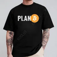 Men Plan B Cryptocurrency Bitcoin Funny T Shirts for Men Tops Classic Men Fashion Street T-Shirt Short Sleeve Tees Birthday Gift