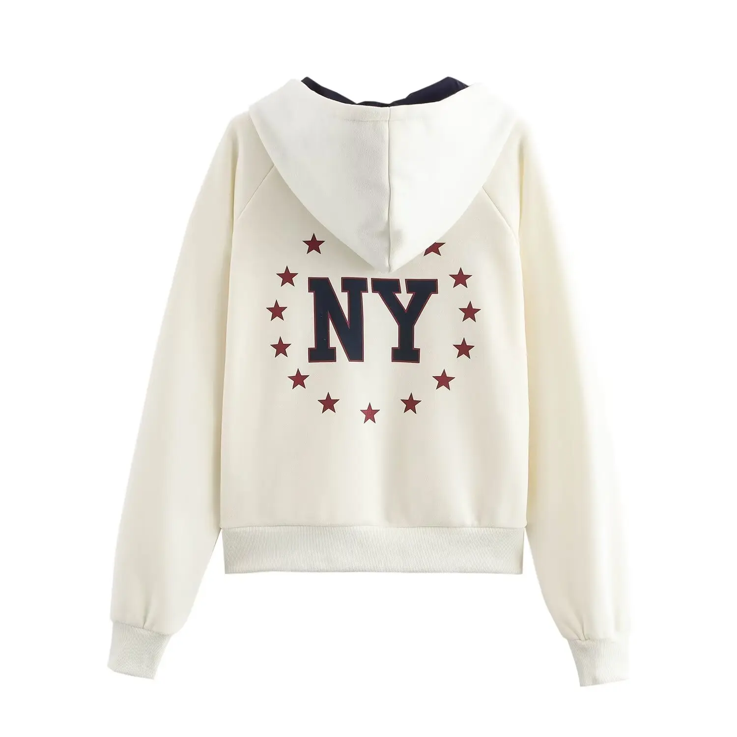 Zr Fashion College Style Long Sleeve Hoodie Women's Sportswear Polyester Fiber Zipper Closure Two-Piece Set Autumn 2024