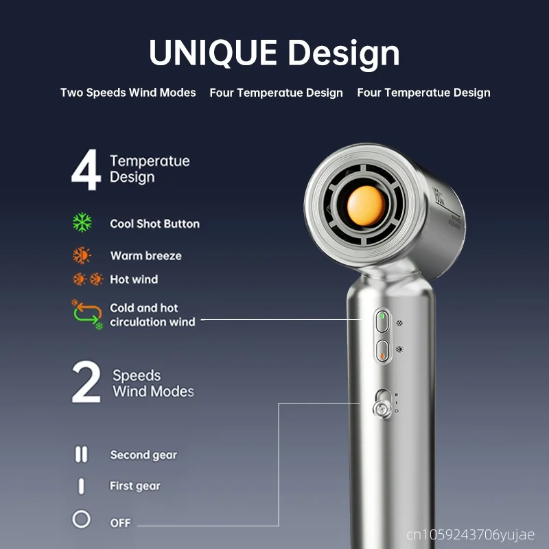 New Mini Hair Dryer Large Wind Anion Does Not Hurt Cold/Hot Air 1400w High Power Quick Drying Portable Hair Dryer 220V