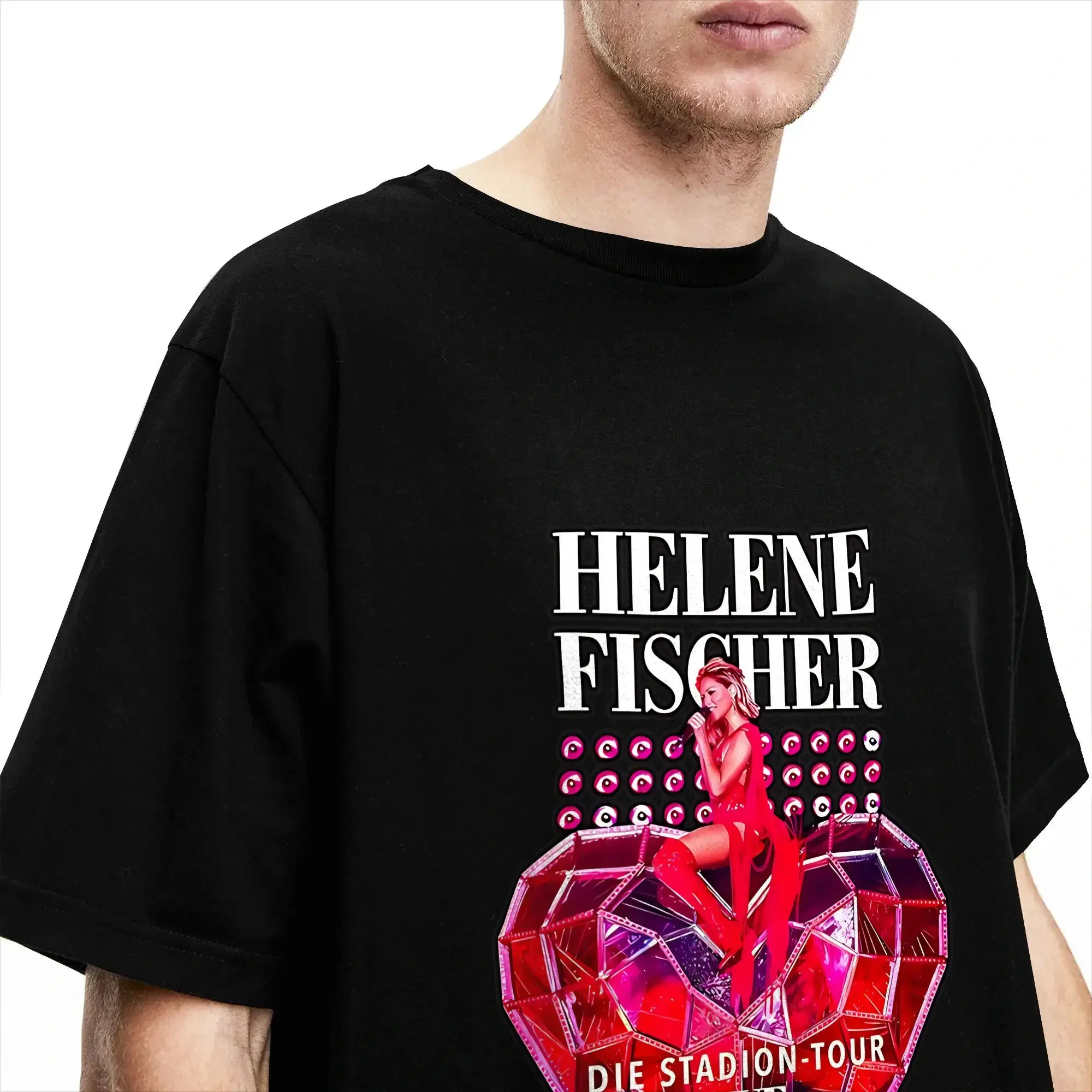 2026 Helene Fischer 360° Tour Concert T Shirts Men's  Cotton Novelty T-Shirt Round Collar  Tee Shirt Short Sleeve Clothing Tops
