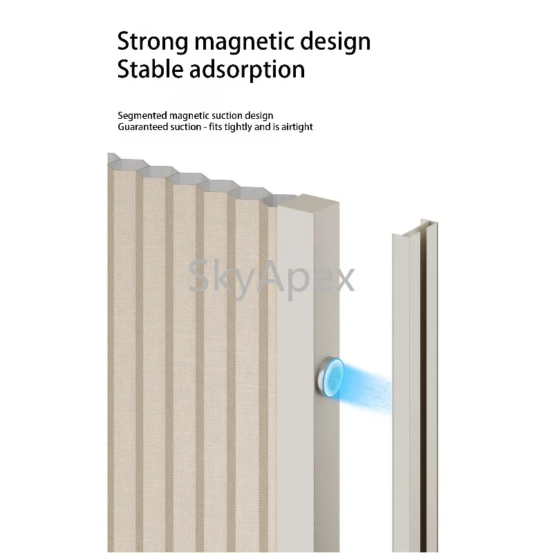 Minimalist Ultra Invisible Magnetic Folding Waterproof Digital Printing Polyester Shower Curtain Set Modern Design  Anti  Mildew