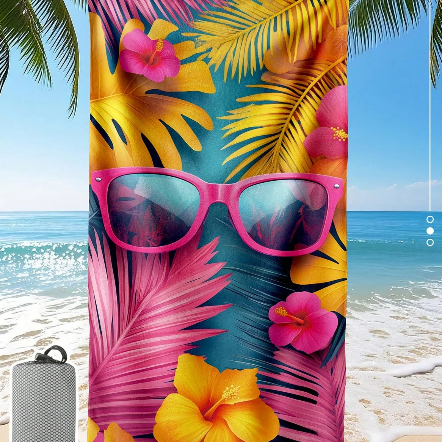 

Пляжное полотенце с принтом 1, полотенце для плавания с рисунком солнцезащитных очков, банное полотенце, стильное пляжное полотенце, супервпитывающее банное полотенце