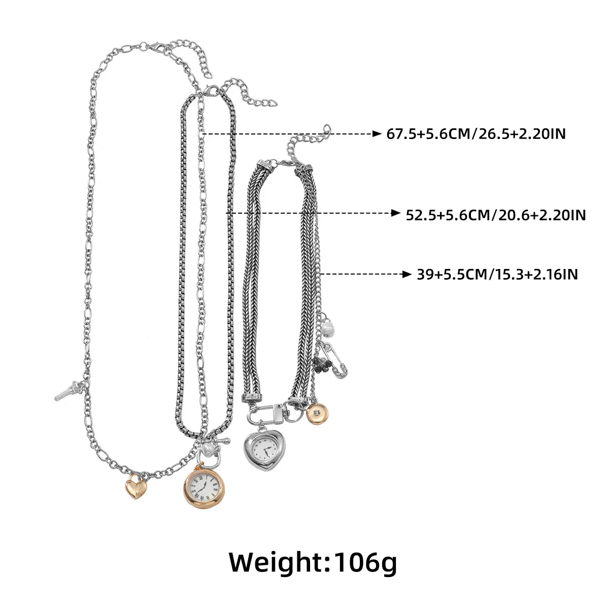 2026 Neue Personalisierte Uhr-Anhänger-Halskette Damenmode-Schmuck Halsaccessoires – Detail 1