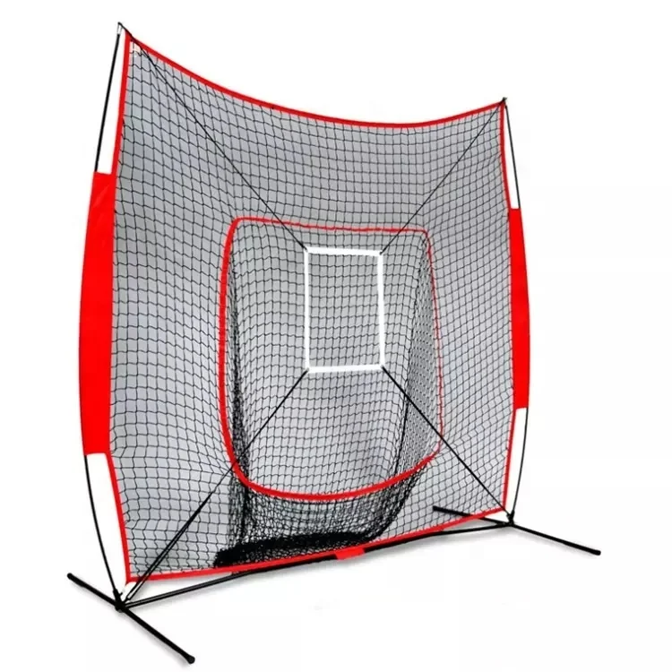 Portable 7'x7' Baseball & Softball Pitching & Batting Bounce Net for Training & Hitting Cages