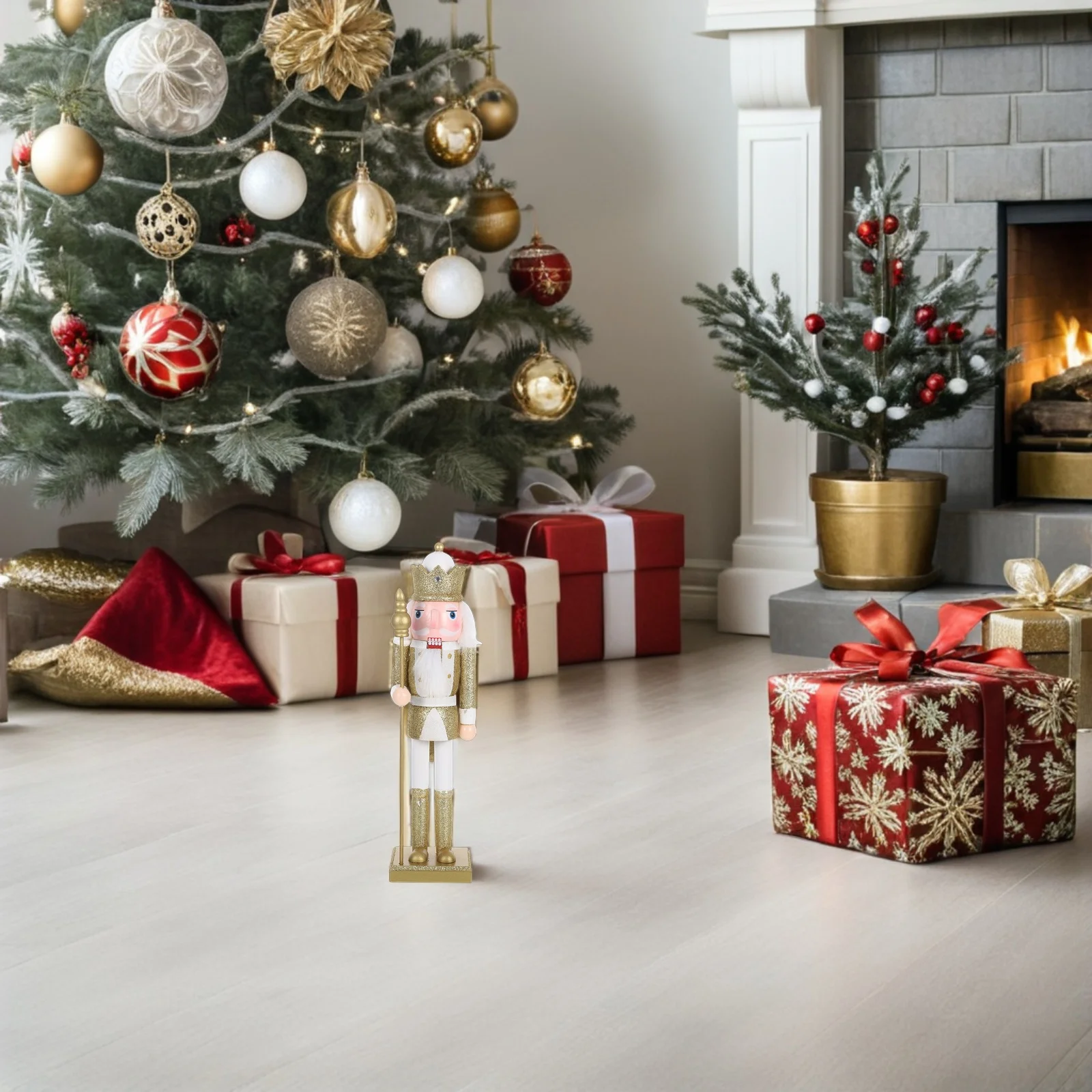 

38Cm Christmas Ornament Wooden Soldier Holiday Decor Nutcracker Ornaments For Table Mantel Shelf Xmas Party Home