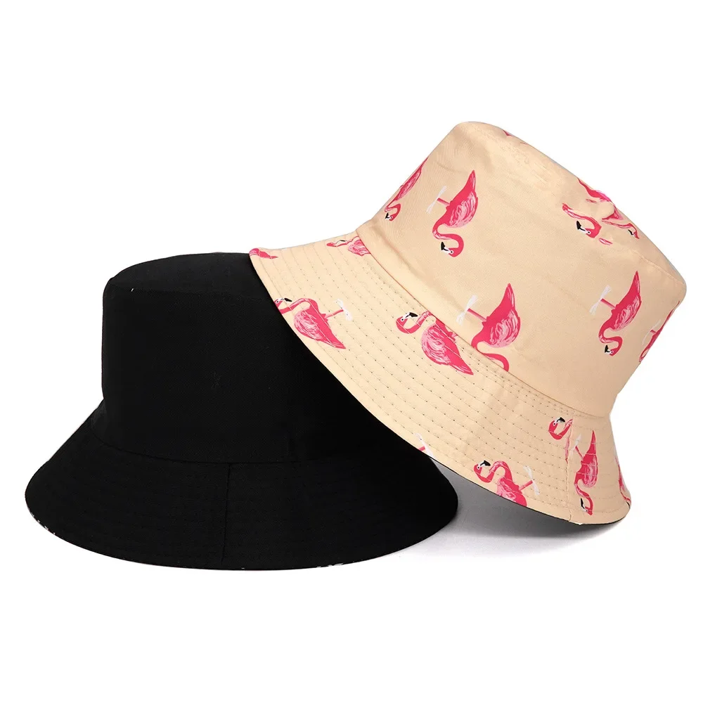 2024 Panama Bucket Hat Men Women Summer Bucket Cap Flamingo Hat Bob Hat Hip Hop Gorros Fishing Fisherman Hat