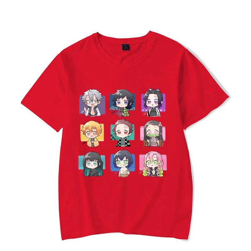 new anime Kamado Tanjirou Kamado Nezuko Kanroji Mitsuri cartoon Print T-Shirt women Loose Short Sleeve  female casual shirt Tees