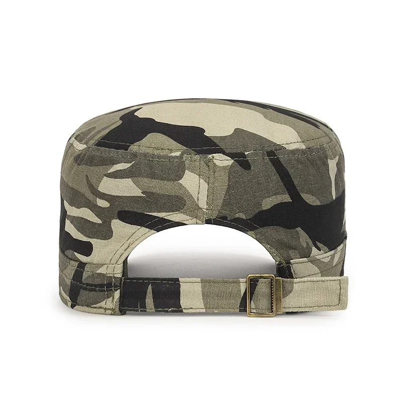 Gorra plana de camuflaje para hombre y mujer, gorro bordado de algodón, sombrilla de ocio, deportes al aire libre, temporada de primavera y otoño, nuevo