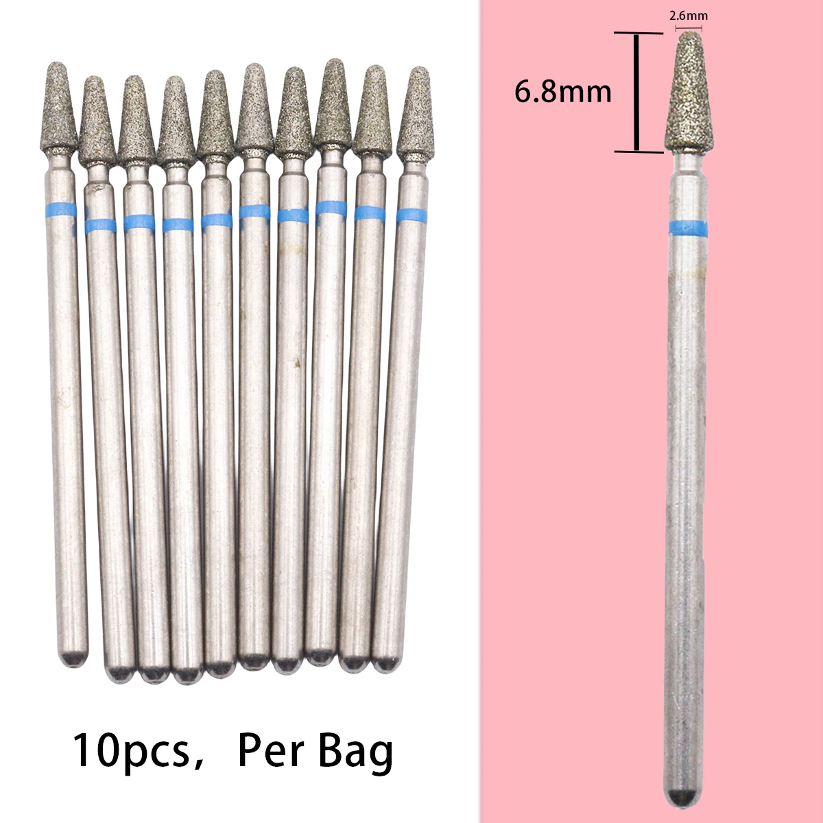 10PCS Electric Nail Drill Bits Set Diamond Milling Cutters Manicure Gel Polish Remover Cutter Cuticle Drill Bit Nail Art Tools