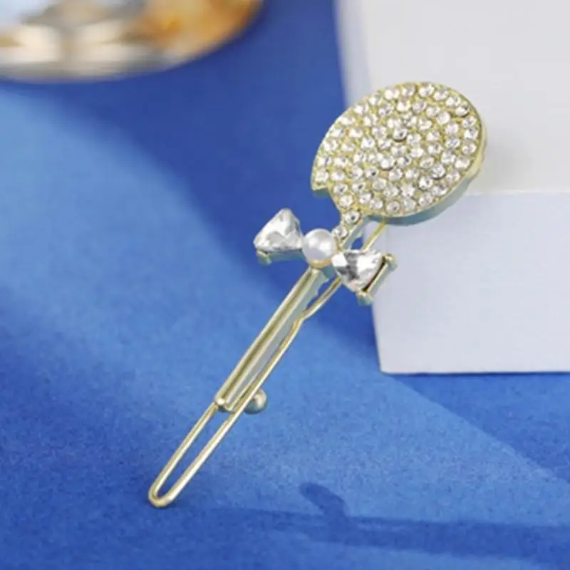 

X4YC Rhinestones Decoration Hairpin Stylish Violin Hair Clip Children Hairclip