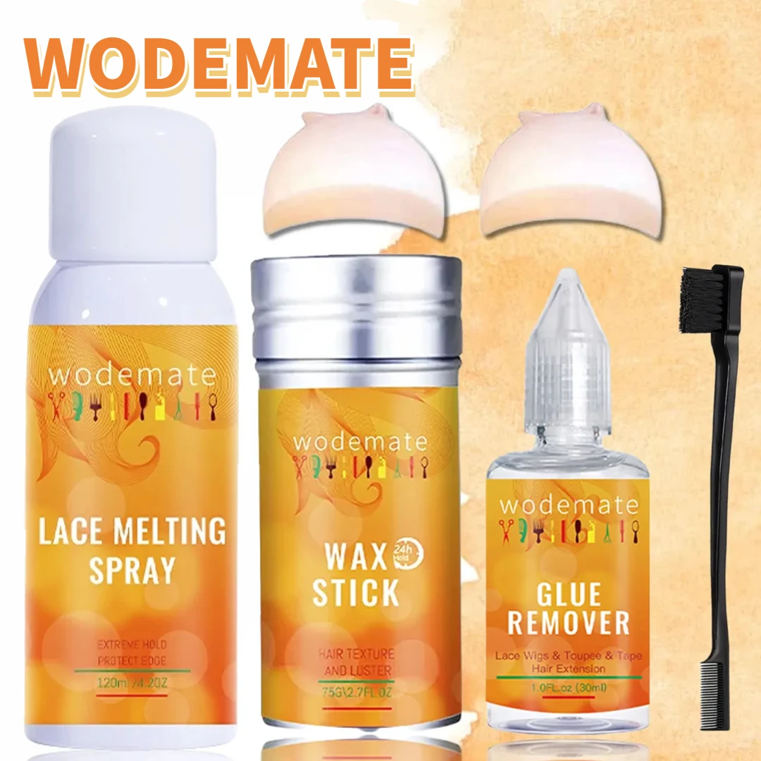 WODEMATE 5pcs/Lot Lace Bond Adhesive Spray Strong Hold Lace Melting Spray For Wigs Wax Stick For Hair Long-lasting Edge Control