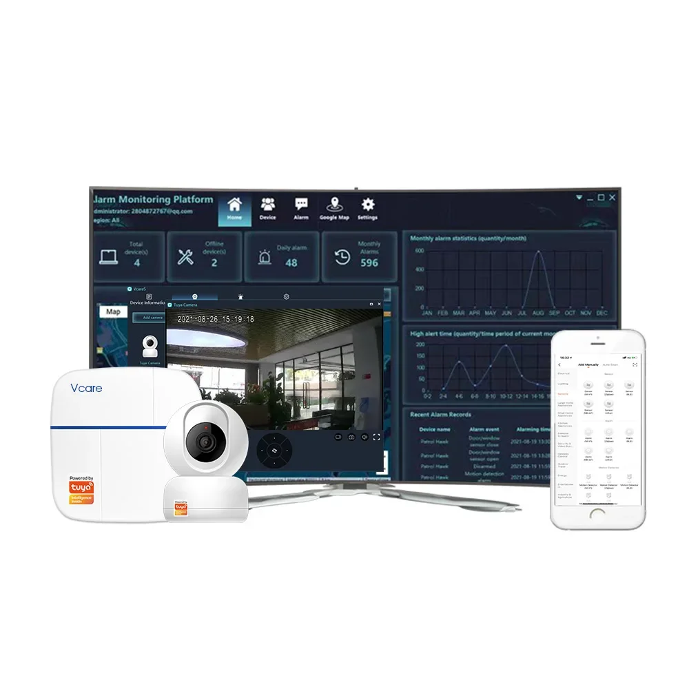 Hot sale Tuya WIFI 4G Home Burglar Security security System APP Control Multilingual Wireless   Kit