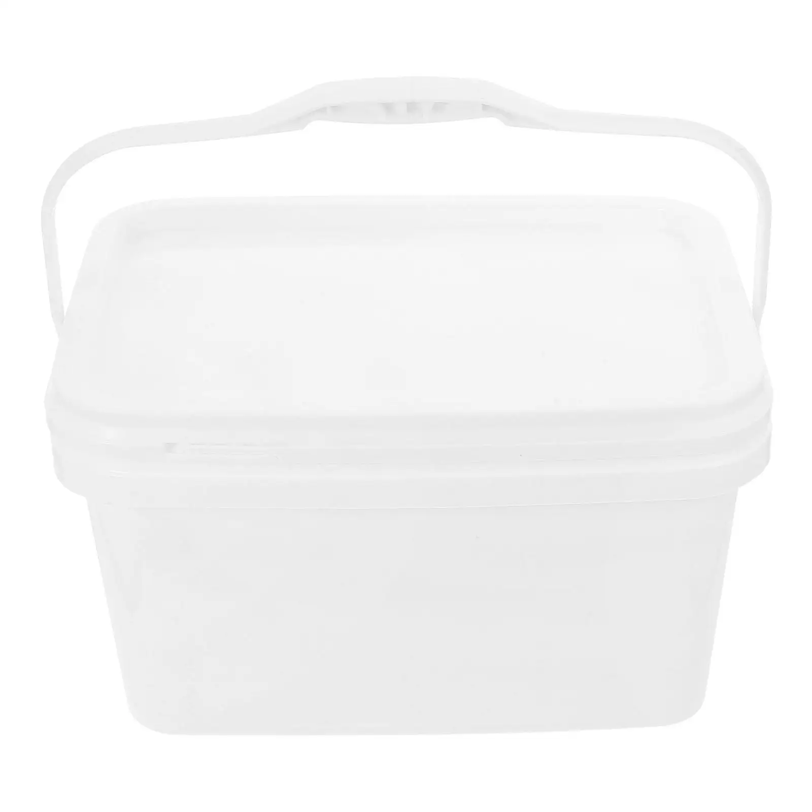 Paint Bucket 0.8 Gallon White Container Lid 3L Rectangular Hand held Wide mouth PP Material Lightweight Storage