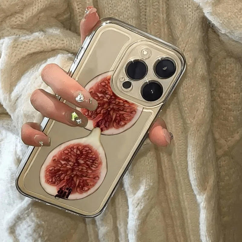 

Ins Korean Cartoon Fig Phone Case For Samsung Galaxy S24 S23 S22 S25 Ultra Plus Soft Transparent Cover S22+ S23+ S24+ S25+ Shell