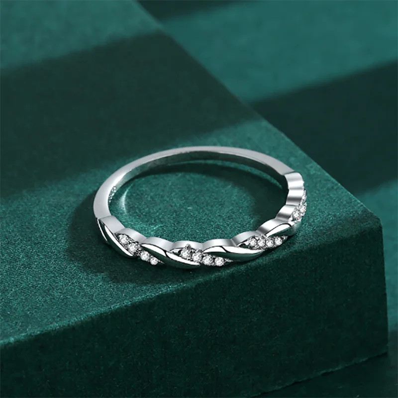 2022 NEW Fashion Wrap Rings For Women Real S925 Silver Elegant Finger Crystal Diamond Rhinestone Zircon Dainty Gift Jewelry