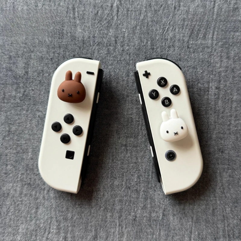 Miffy Kawaii Anime Cartoon Rabbit Soft Silicone for Joycon Joystick Hat Switcholed Battery Life Lite Universal Protective Cap