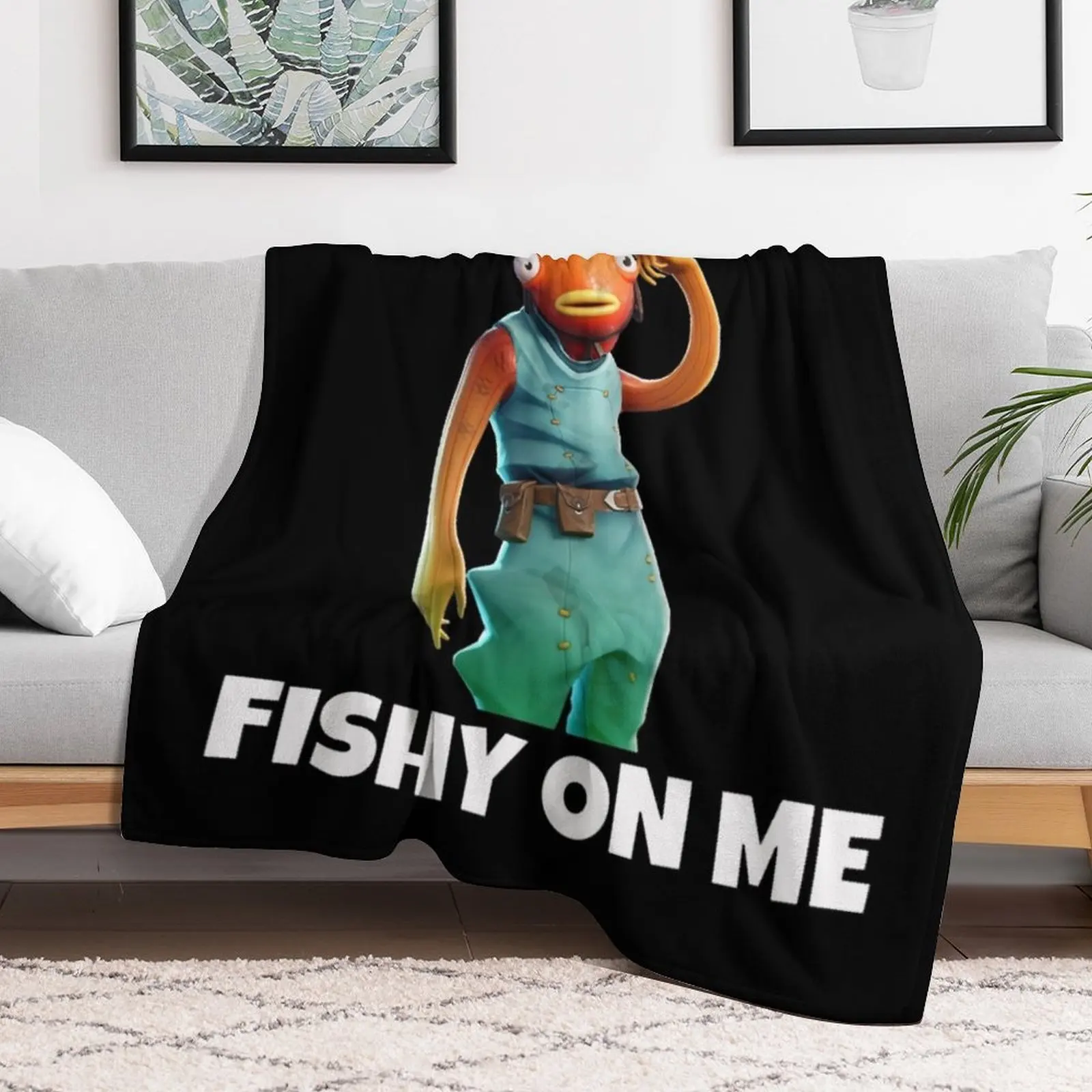 Fishy on me Throw Blanket Soft Beds Blankets For Bed Bed covers Cute Plaid Blankets