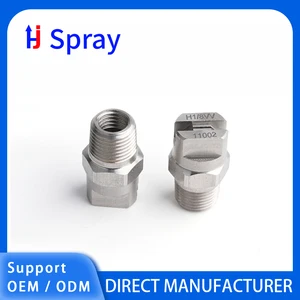 Huajue OEM/ODM Stainless Steel Flat Fan Nozzle 1/8 Inch BSPT Male Thread HVV Series 95 Degree Spray Angle for Cleaning/Dust