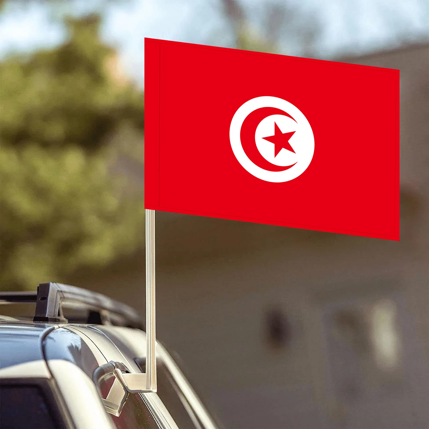 Flagnshow 100% Polyester Tunisian Car Flags