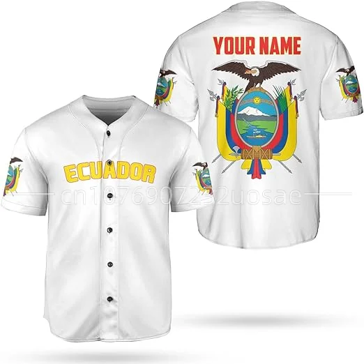 

2023 New Men's Ecuador Baseball Jersey 3D Printed Mesh Baseball Shirt Free Custom Name Men's and Women's Top