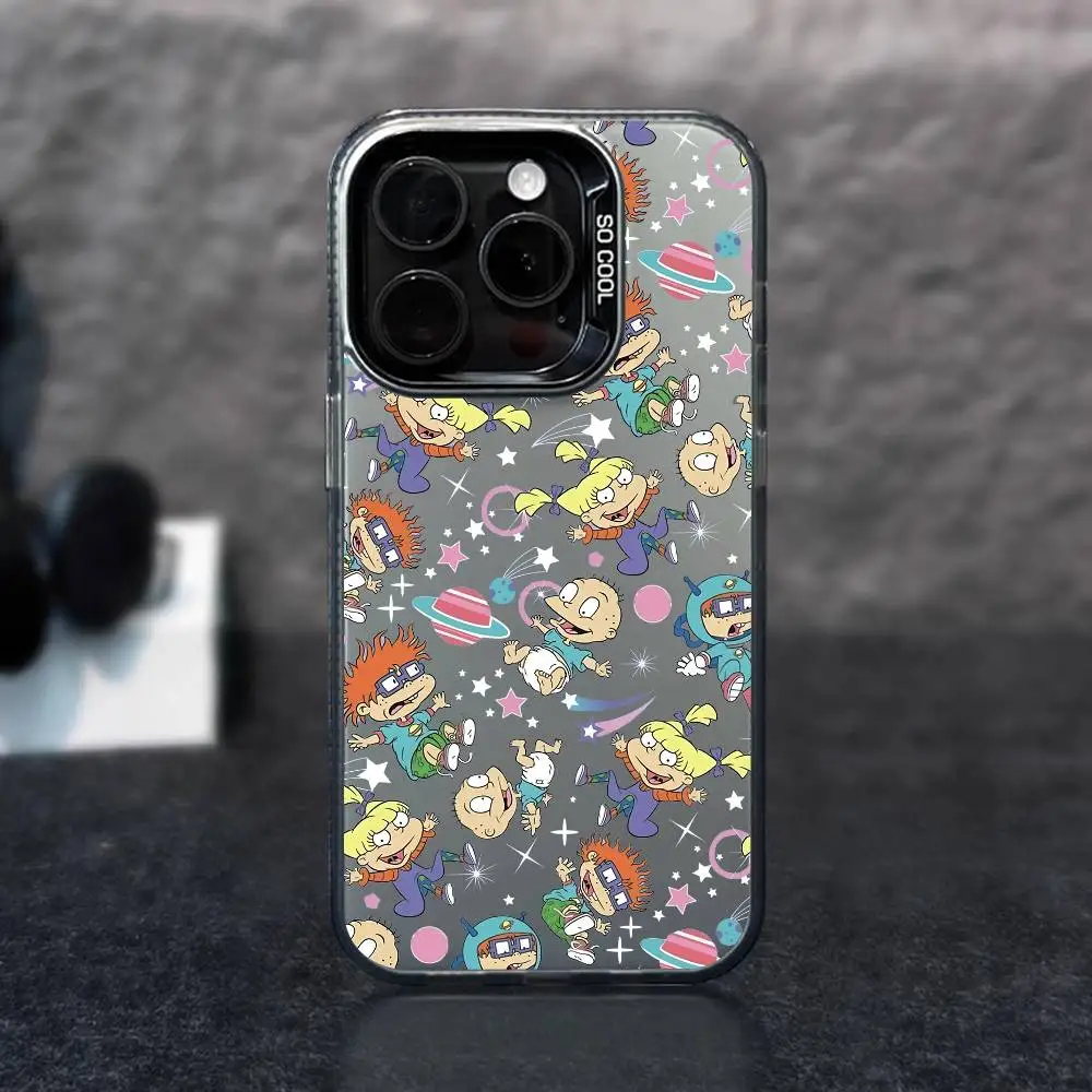 1 قطعة الكرتون Rugrats مضحك جراب هاتف الليزر IMD اللون الفضة شل آيفون 17 16 15 14 13 12 11 الهواء برو ماكس زائد