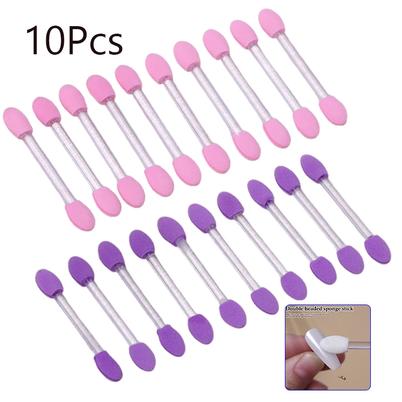 10 pezzi applicatore pennello ombretto trucco professionale spugna stick pennello cosmetico forniture cosmetiche di bellezza a doppia estremità