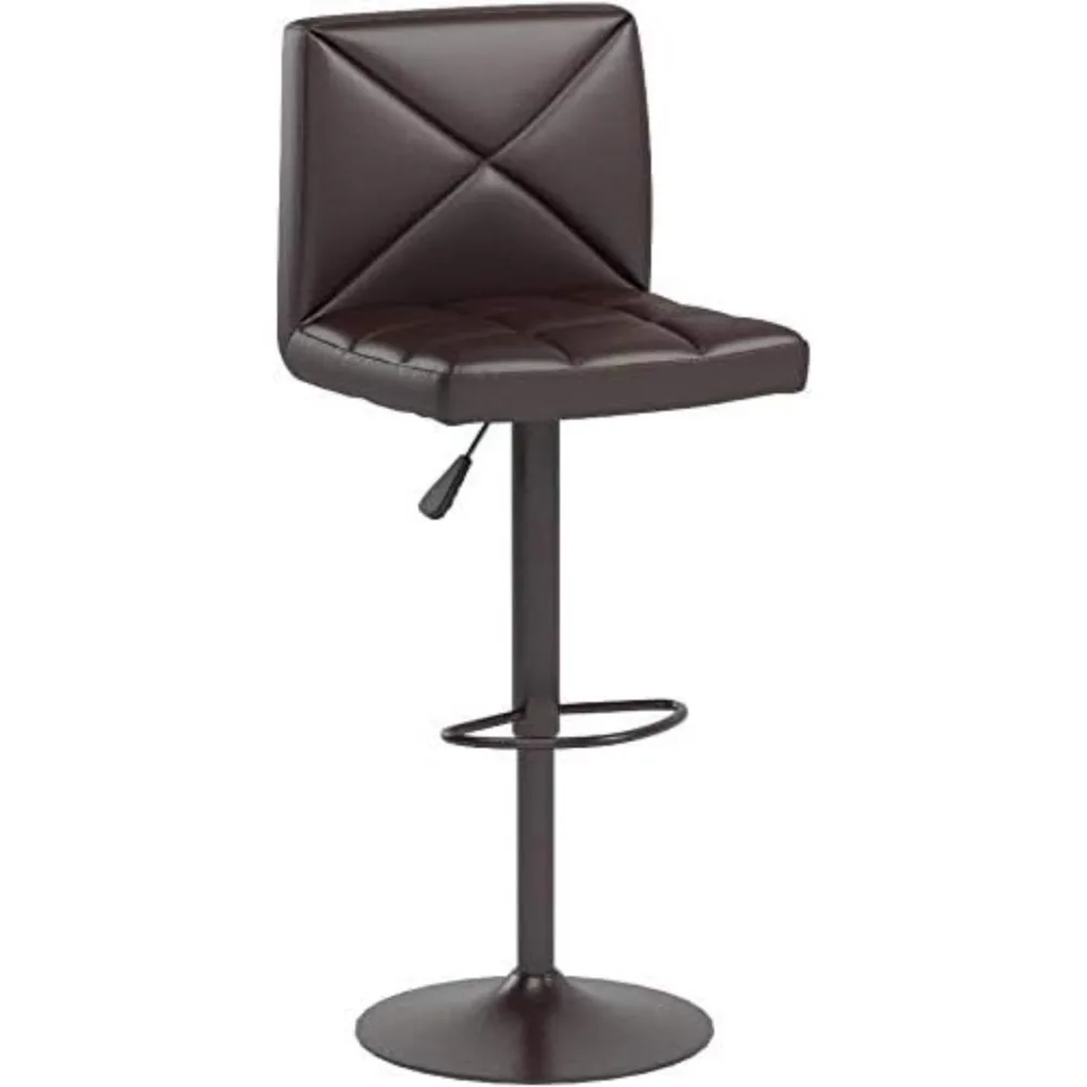 Paquete de 2 taburetes de bar giratorios, sillas de mostrador de cocina de altura ajustable de cuero PU para el hogar y el restaurante