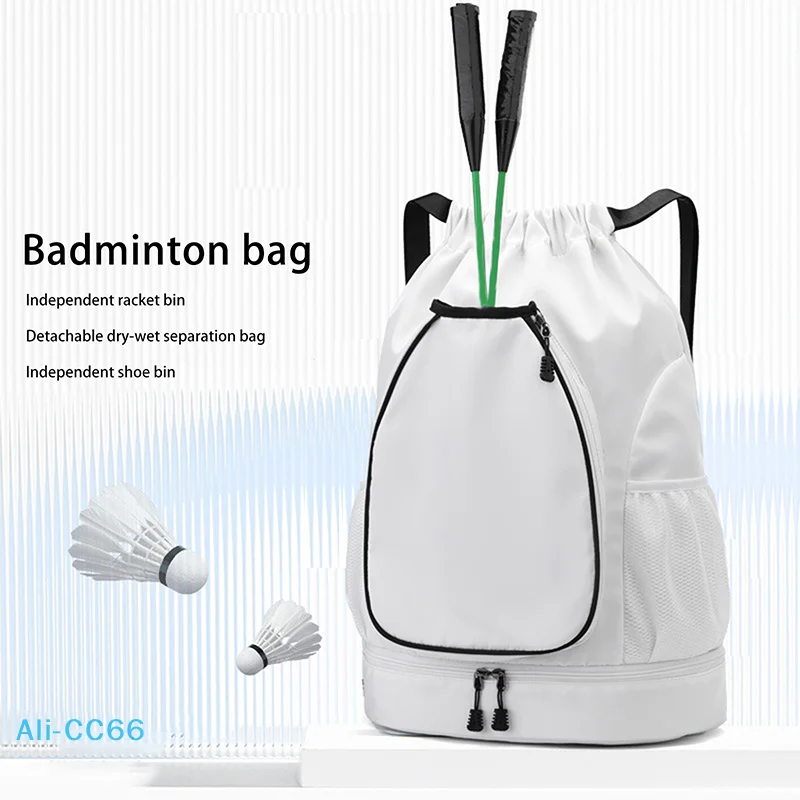 

Рюкзак для теннисных ракеток вмещает спортивную сумку для бадминтона с двумя ракетками, большая вместительная спортивная сумка, профессиональная сумка для фитнеса с карманом для обуви