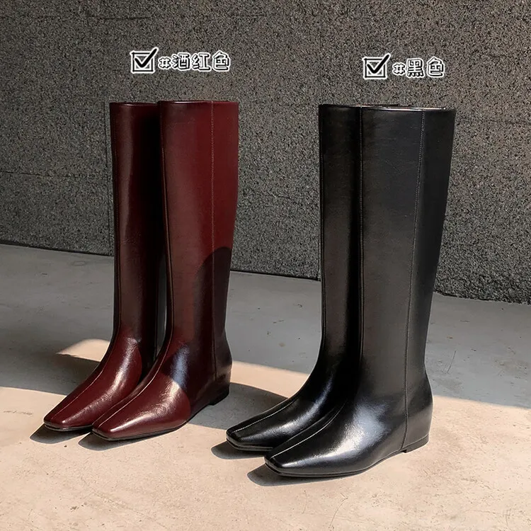 

Женские сапоги 2026: Зимние модные универсальные удобные кожаные сапоги-казаки для женщин